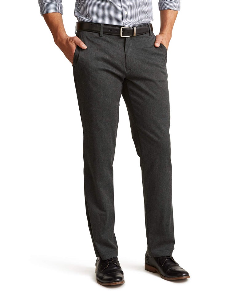 DockersÂ® Men's Straight Fit Signature Lux Cotton Stretch Khaki Pant, Charcoal Heather, 42W x 30L - Image 1